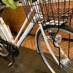 幸*）様 中古美品LEDオートライト自転車★27インチ★ベージュ★注※配達地域限 サカモトテクノ パルムファミリー 26/27インチ 外装6段変速
