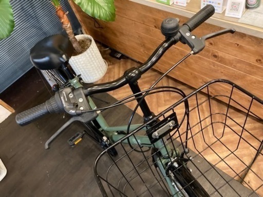 【6段変速】LEDオートライト　27インチ自転車　マットモスグリーン　名古屋プレミアム商品券×金鯱マネー参加店舗　