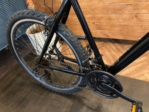 【前後タイヤ・左シフトレバー新品！】サスペンション付き　3×7速　26インチMTB  マットブラック