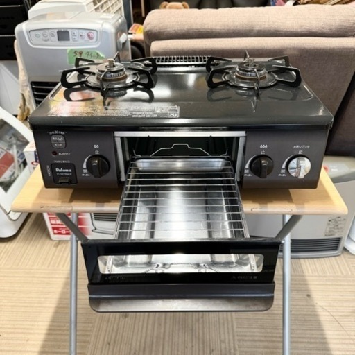 【超美品‼️】パロマ 2021年製 LP(プロパン)ガス用 ガステーブル 右強火/水無し片面焼きグリル  