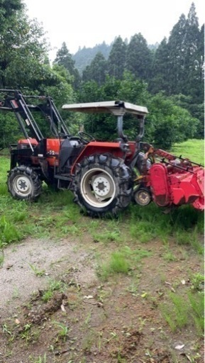 クボタトラクター　GL32 フロントローダー　ニプロロータリー　キャノピー