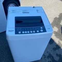 福岡市内配送設置無料　ハイセンス 全自動 洗濯機 5.5kg HW-T55C 本体幅50cm 最短10分洗濯 ふたり暮らし ホワイト/ホワイト