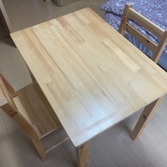 ニトリ 天然木パイン食卓3点セット