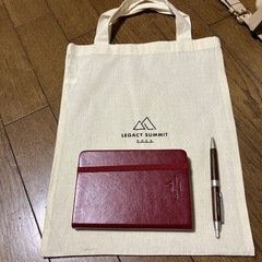 手帳、ボールペン、布手提げ