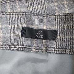 INED　チェックスカート　ブルー系　イネドの画像