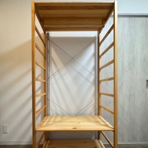 無印良品］ハンガーラック付きの木製ユニットシェルフ／棚／収納