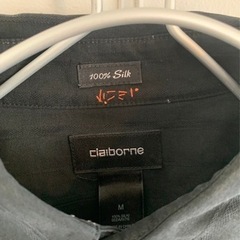 【超美品】claiborn クレイボーン 半袖シャツ M ブラック/黒の画像