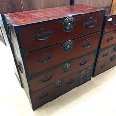 5/8和箪笥 二本松箪笥 重ね 蕨手 小槌 アンティーク レトロ 家具