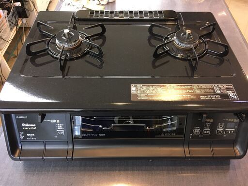 J4028  PALOMA　パロマ 都市ガス用 ガステーブル ガスコンロ IC-365WA-R ホーロートップ 水なし両面焼グリル 都市ガス12A・13A用 右強火 2019年製 クリーニング済