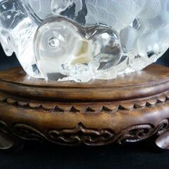 ☆天然クォーツ ロッククリスタル 龍 置物 オブジェ 彫刻 水晶 魔除け