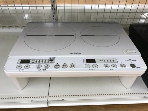 ★ジモティ割あり★ アイリスオーヤマ 2口IHコンロ IHK-W12S-W  ２０２２年製 動作確認／クリーニング済み KJ3512