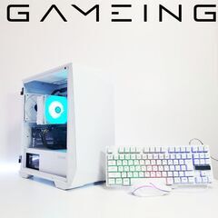 ホワイト ゲーミングPC i3-10100F メモリ16GB 大...