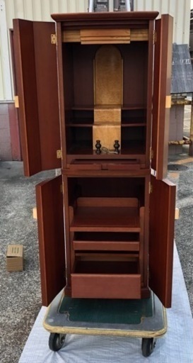 高級モダン縦型2段　仏壇　美品　ブラウン