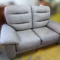 ■メーカー不明■２人掛けソファ 布地 グレー 家具 