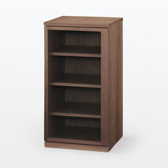 無印良品 木製キャビネット ガラス扉ウォールナット材