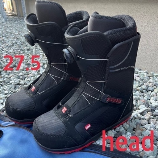 HEAD スノーボードブーツ SCOUT ボア 27.5cmブラック/レッド UTS872