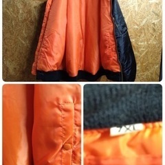 ●【7XL ビッグサイズ 美品】ROTHCO ロスコ  MA-1 FLIGHT JACET フライトジャケット 大きめ ブラック × オレンジ 中綿 暖か 7,700円→半額3,850円にてご提供 ④の画像