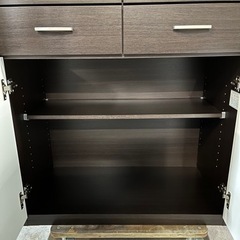 ☆美品!!☆ ニトリ キッチンボード 食器棚 コパン 80DB-DBR3 カップボード ☆美品!!☆ ニトリ キッチンボード 食器棚 コパン 80DB-DBR3 カップボード