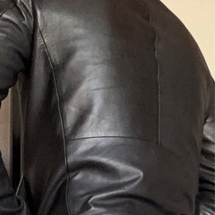 値下げしました！EMPORIO ARMANI レザージャケット　ブルゾン　ブラック　Lサイズの画像