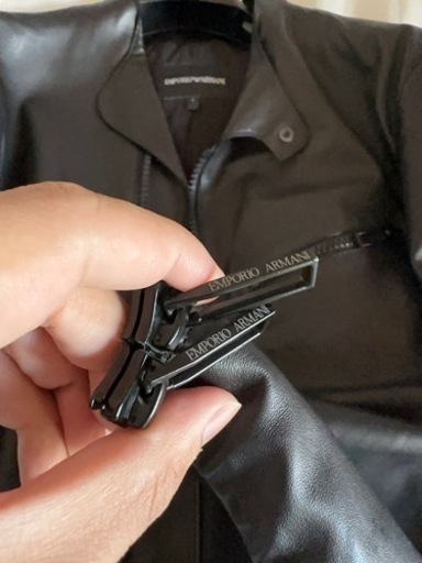 値下げしました！EMPORIO ARMANI レザージャケット　ブルゾン　ブラック　Lサイズ