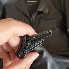 値下げしました！EMPORIO ARMANI レザージャケット　ブルゾン　ブラック　Lサイズの画像