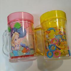ディズニー　コップ　２個セット　アリス　ミッキーミニー　中古の画像