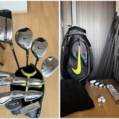 初心者必見！大人気ゼクシオ中心テーラーメイド等豪華メンズゴルフクラブフルセット12本　硬さR　パター選択可能　ナイキ美品バッグ付き
