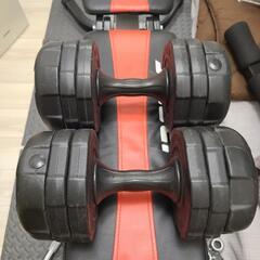 leadingedge可変式ダンベル10kg*2•ポリエチレンコ...