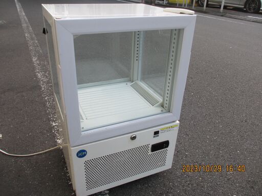 四面ガラス冷蔵ショーケース：幅４３：奥３９高さ７０ｃｍ：良品：収納量は下記に在ります