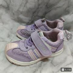 【イフミー】女の子　　パープル　シューズ　15.5センチ