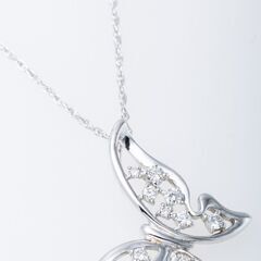 K18WG ダイヤモンド ネックレス (バタフライモチーフ) 品番n22-118