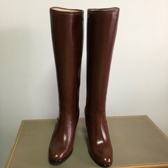 【お話し中/未使用、美品】本革ロングブーツ（茶色）の画像