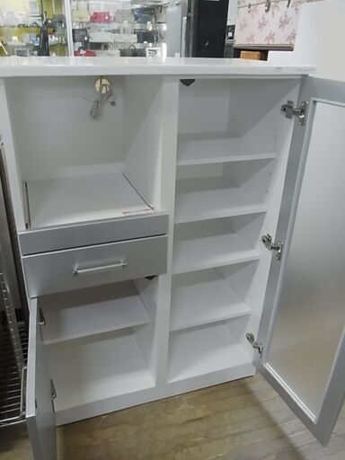 レンジボード　キッチンボード　キッチン収納　ミニ食器棚　サイドボード　レンジ台　食器棚　カウンター