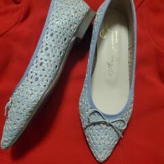 ラメ パンプス レディース の画像