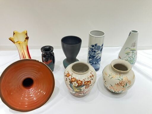花瓶、壺まとめ7点。久谷陶寿、九谷陶泉など