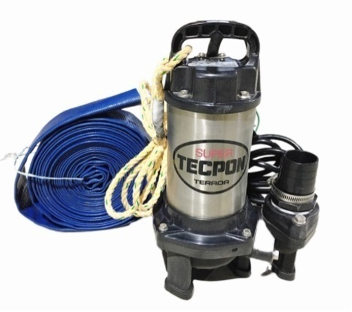 SUPER TECPON TERADA 水中汚物ポンプ PX-400 寺田ポンプ 寺田ポンプ製作所 業務用 水中ポンプ ホース 口径50mm 定格出力400W 中古品 動作品
