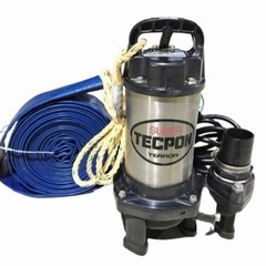 SUPER TECPON TERADA 水中汚物ポンプ PX-400 寺田ポンプ 寺田ポンプ製作所 業務用 水中ポンプ ホース 口径50mm 定格出力400W 中古品 動作品