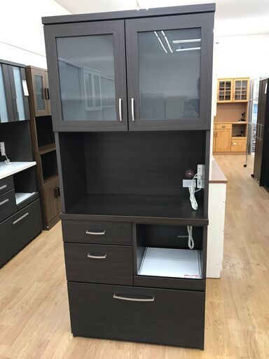 ★ジモティ割あり★ ニトリ 食器棚 茶色 H180×W80×D40 クリーニング済み KJ3529