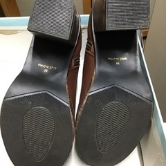 中古　ウッド調ヒール　ショートブーツ　ライトブラウン系　の画像