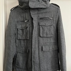 まとめ買いがお得！！ツイードコート　メンズ　Mサイズ　グレーの画像