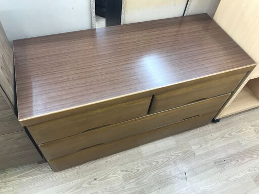 ★ジモティ割あり★  チェスト 茶色 H58×W165×D45 クリーニング済み KJ3534