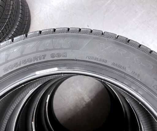 新品 ブリヂストン ブリザック VRX3 17インチ スタッドレス タイヤ4本 205/50R17 93Q XL 2023年37週 B