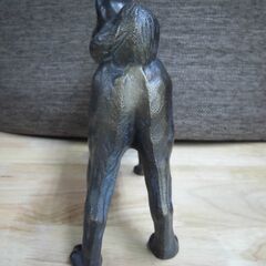R506 犬 置物 オブジェ 飾り物 金属製 約1.5Kg 美品の画像