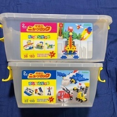 【お譲り先決まりました】【たっぷりセット&乗り物セット】学研　ニューブロック　収納ケース付きの画像