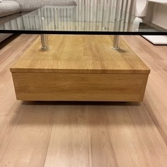 【美品】   ニトリ　ガラス　ローテーブルの画像