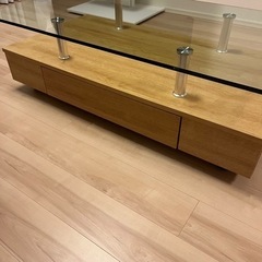 【美品】   ニトリ　ガラス　ローテーブルの画像