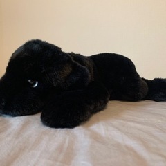 【美品】吉徳 ラブラドールレトリバー 黒 犬 ぬいぐるみ ブラック M