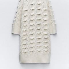 【2023年今期新作新品未使用】ZARA  テクスチャーニットコートの画像