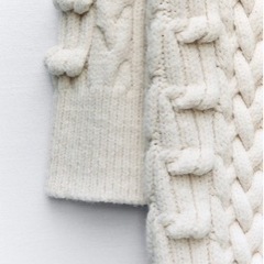 【2023年今期新作新品未使用】ZARA  テクスチャーニットコートの画像