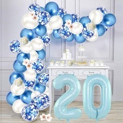 EXGOX 数字 バルーン ライトブルー 【 ０ 】の画像